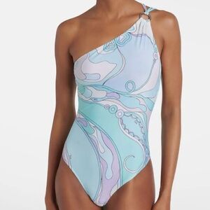 Emilio Pucci Orchidee One-Shoulder Swimsuit